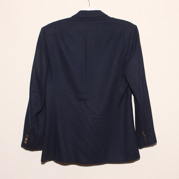 Vintage The Villager Navy Wool Blazer Size 10 Double Breasted - Picture 2 of 10